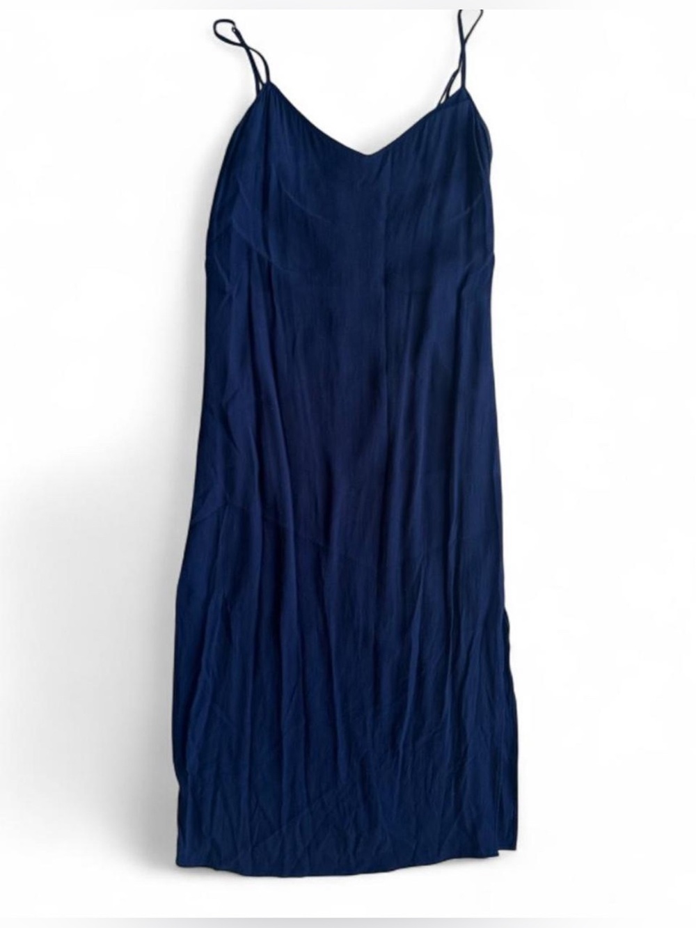 J. Crew Midnight Navy Slip Maxi Dress with Spaghetti Straps and elegant buttons